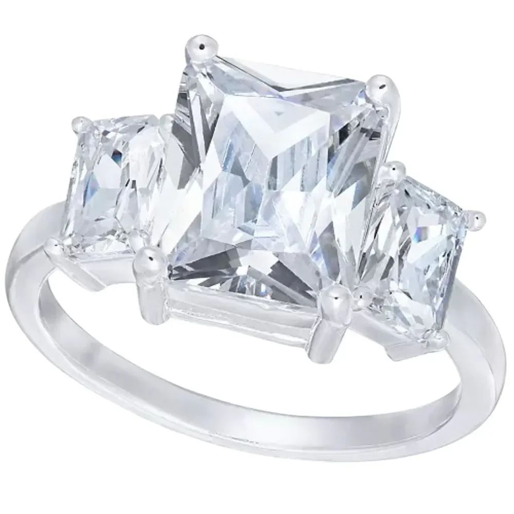 Charter Club
Fine Silver Plate Triple-Crystal Ring Size 9